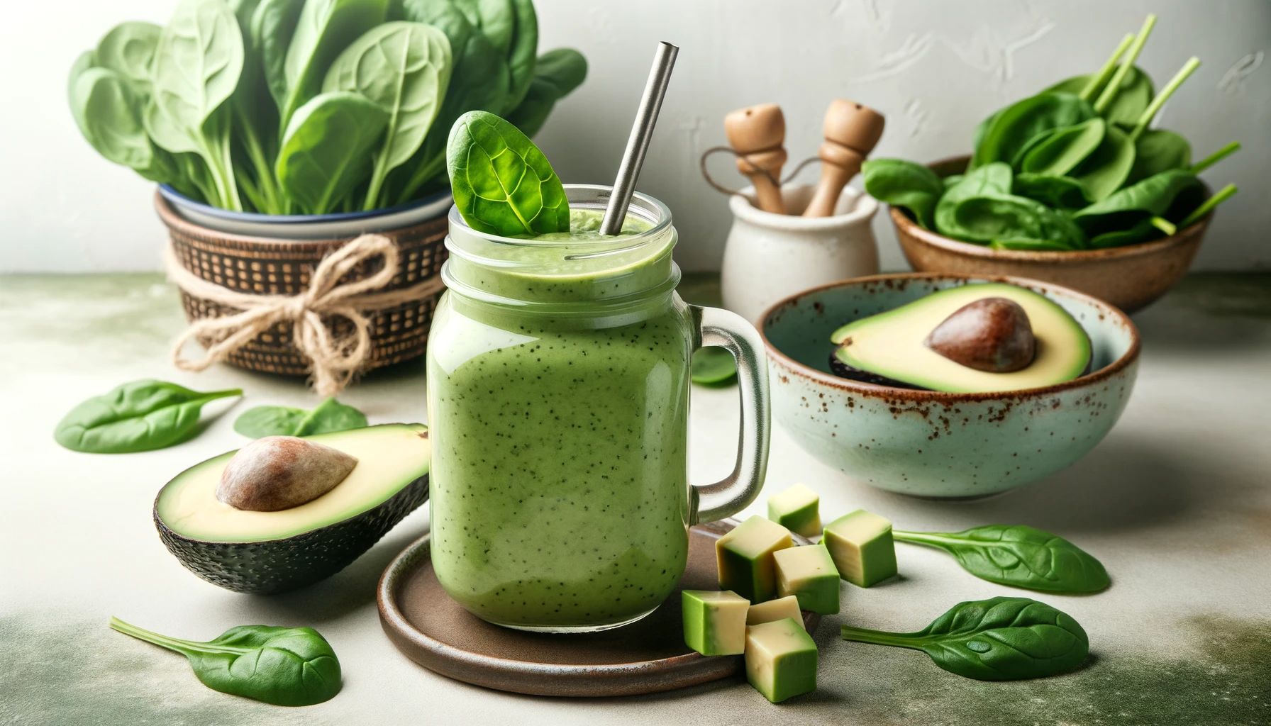 Smoothie de Abacate e Espinafre Fit